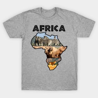 African Wildlife Continent Collage T-Shirt